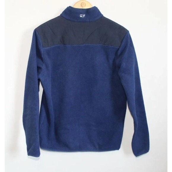 Vineyard Vines Snap Placket Fleece Shep Shirt Pullover Blue Men's Small H12113 - Picture 7 of 15